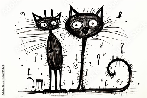 Obraz na płótnie A pencil sketch or doodle of a cat w salonie