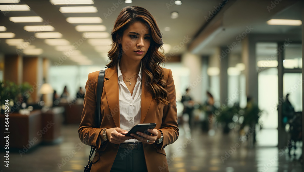 Fototapeta premium Businesswoman using a mobile phone in an office 