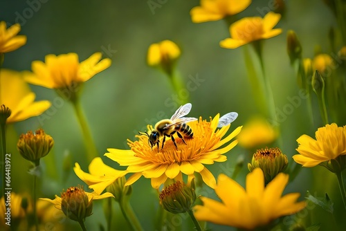 bee on yellow flower