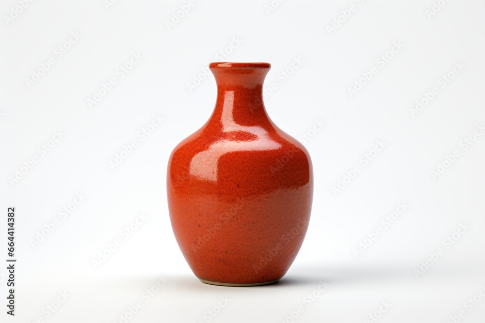 A red vase isolated on a white background A red vase isolated on a white background