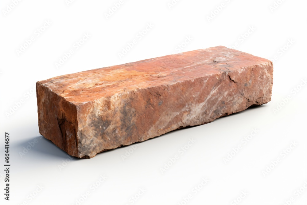 A block of stone isolated on a white background A block of stone isolated on a white background