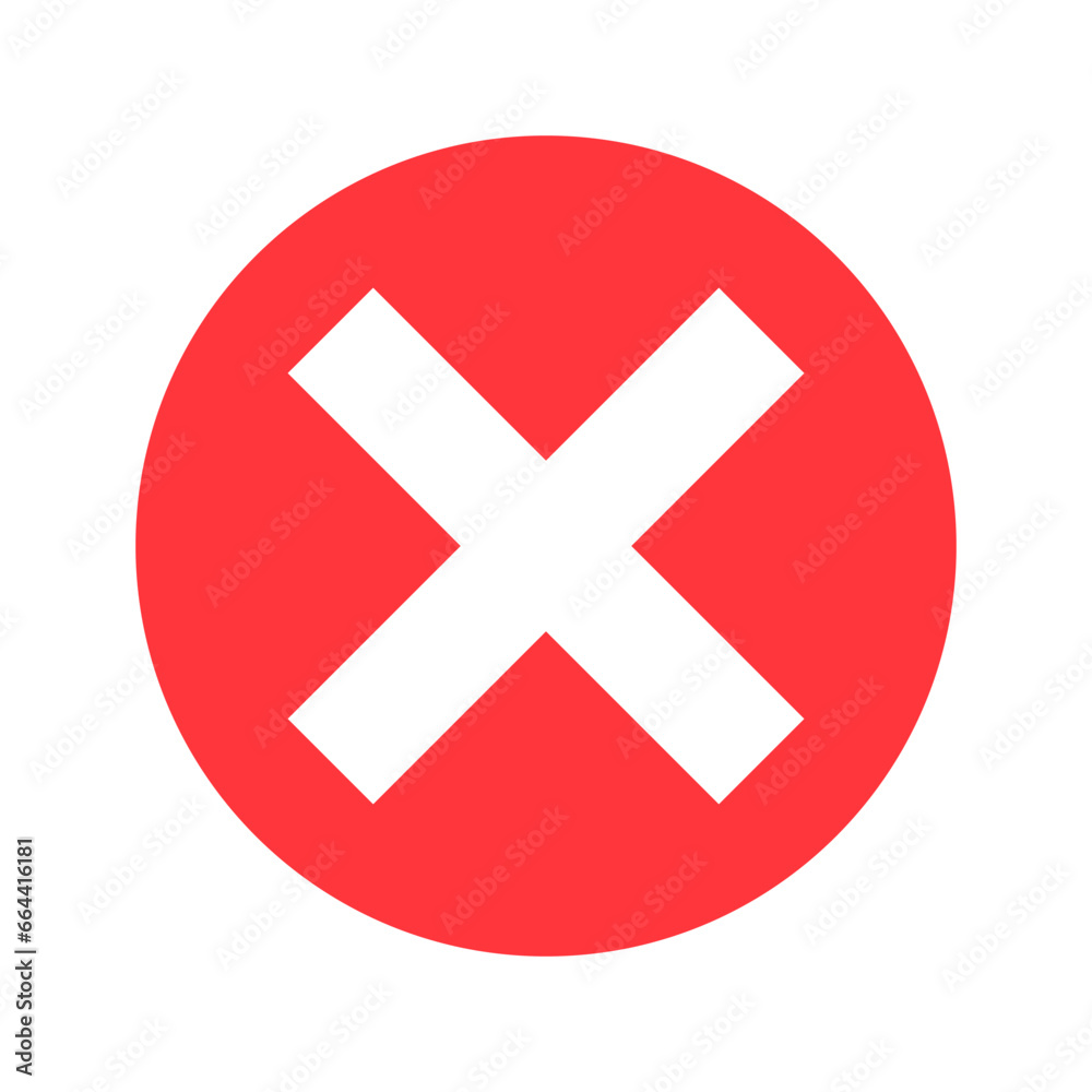 Prohibited cross mark icon. Restriction. Vector. Prohibited cross mark icon. Restriction. Vector.