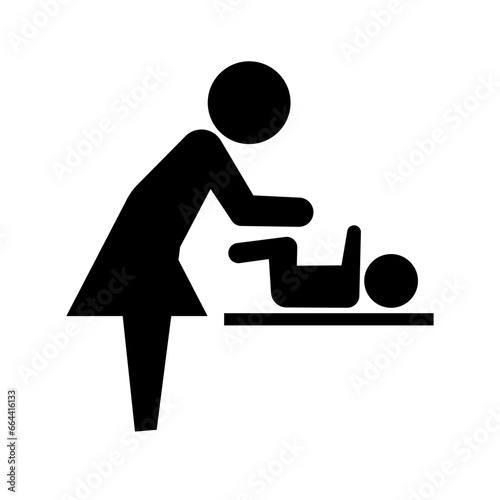 Baby diaper change icon. Vector.