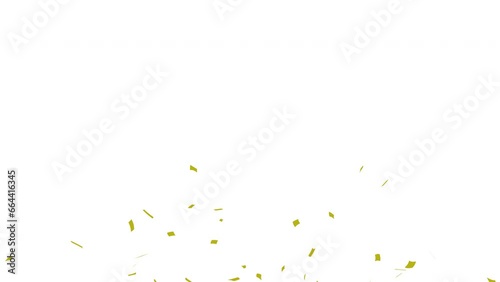 Wallpaper Mural Golden confetti party popper explosions. Gold confetti on a white background. Video animation Ultra HD 4K Torontodigital.ca