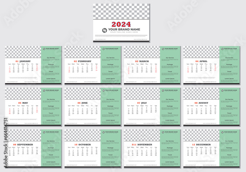 modern calendar design in illustrator template design