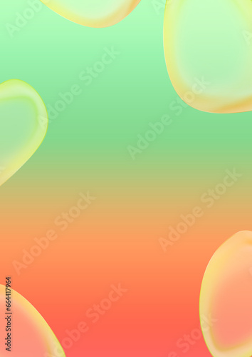 Green And Orange Gradient Wallpaper With Bubbles