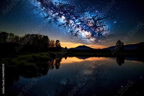 Milky Way Reflected on Lake. © Dibos
