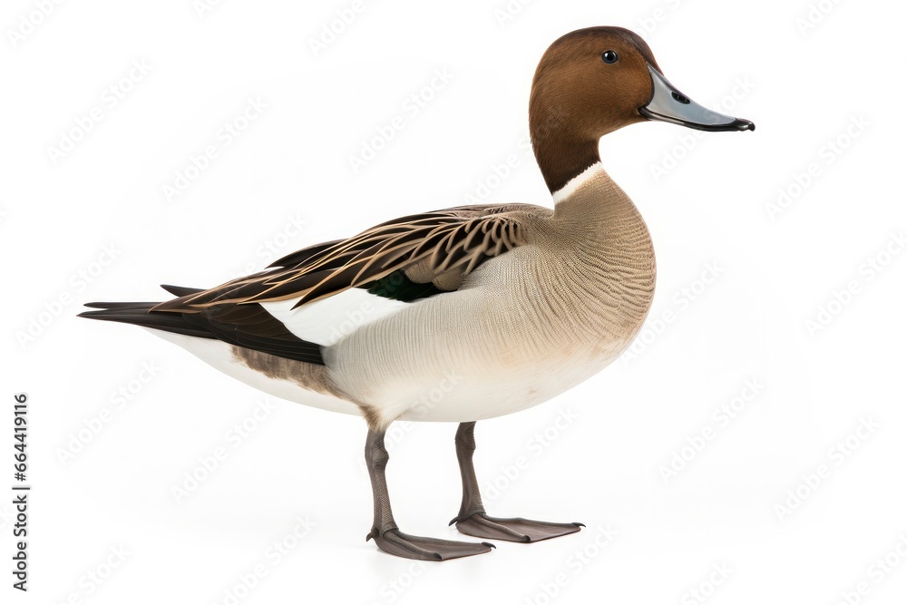 Northern pintail isolated on white background. Northern pintail isolated on white background.