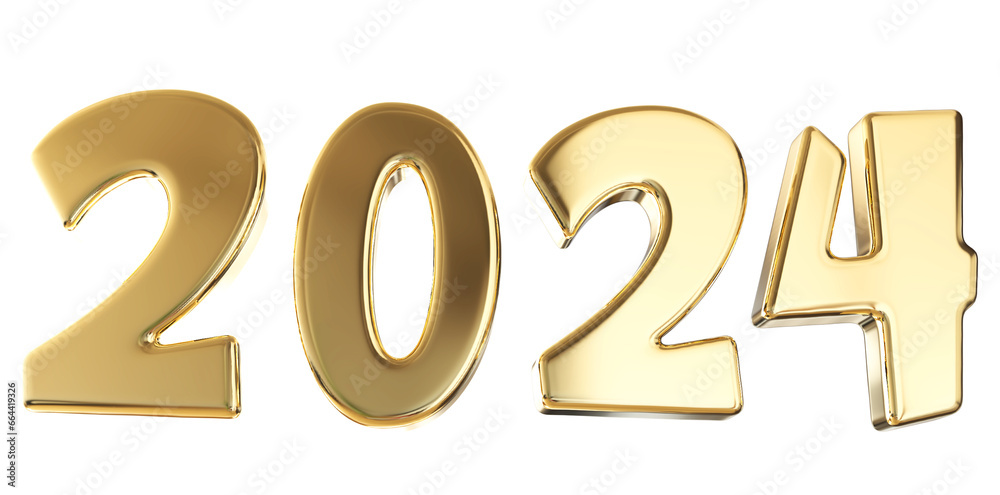 Happy New Year 2024 Gold Number 3d Happy New Year 2024 Gold Number 3d