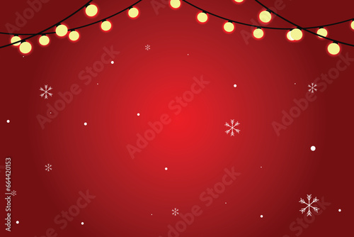 Vector background merry Christmas red background with winter lamp natal ornament, polaroid template design templates