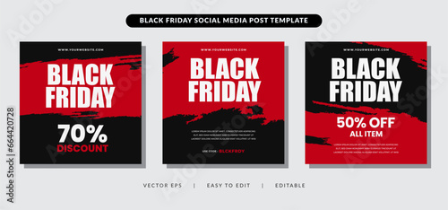 black friday Fashion Sale social media banner post Brush design template