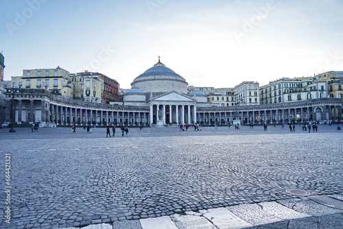 Basilica of San Francesco di Paola in Plebiscito square in Naples, Campania, Italy photo