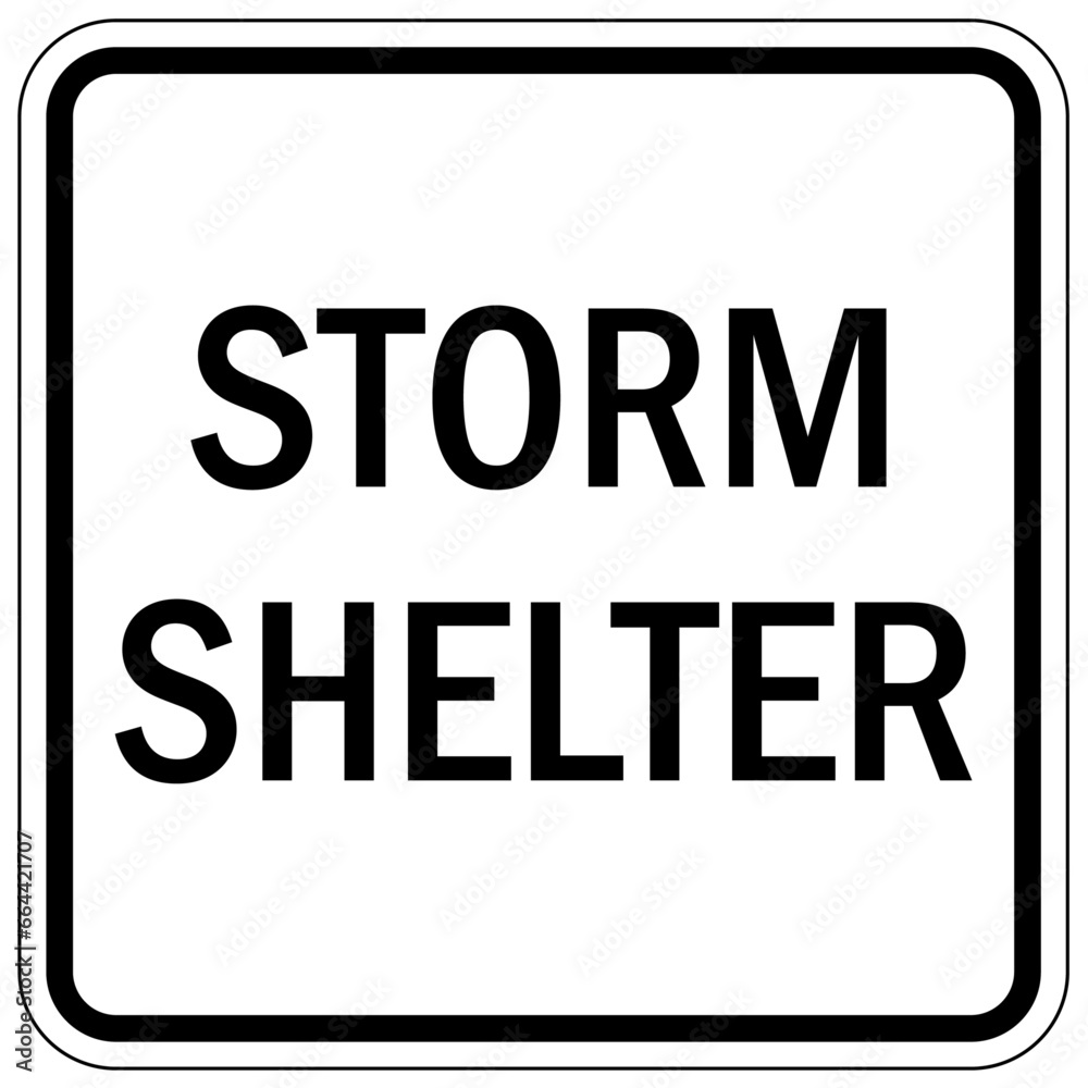 Emergency shelter in place direction sign Emergency shelter in place direction sign