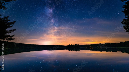 milky way over the lake