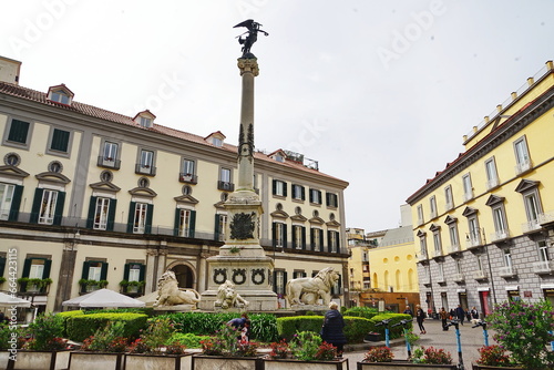 Column in Martiri square in Naples, Campania, Italy photo