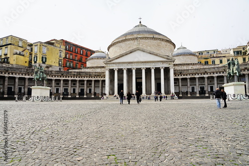 Papal royal basilica of San Francesco di Paola in Plebiscito square in Naples, Campania, Italy photo