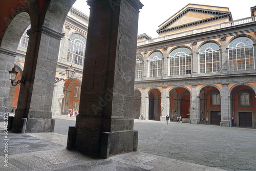 Courtyard of the Royal Palace in Naples, Campania, Italy © sansa55