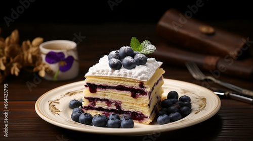 Luxurious Blueberry Cake, Generative AI