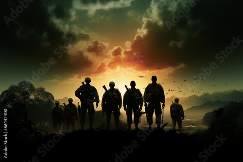 Awesome recruitment poster features a striking army soldiers silhouette