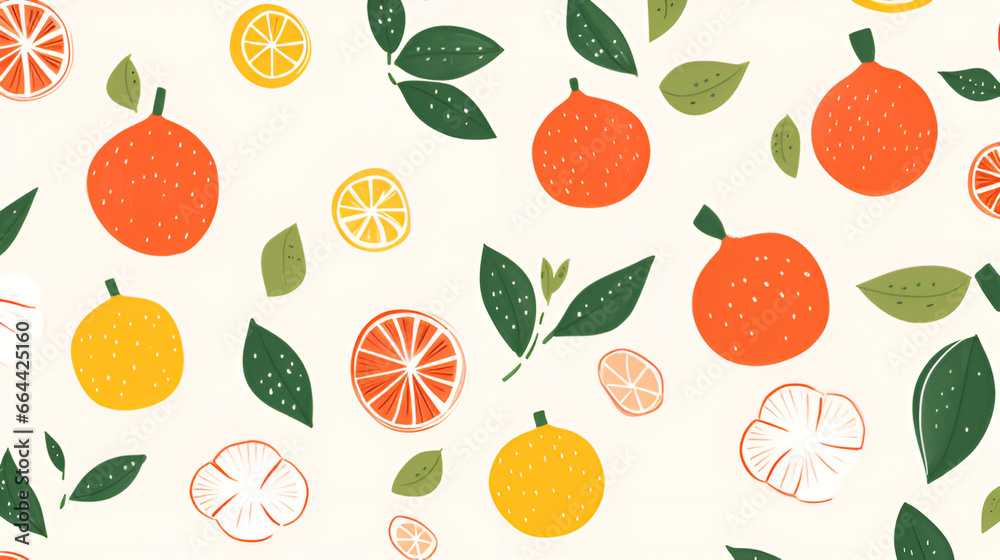 seamless pattern with oranges | generative ai seamless pattern with oranges | generative ai