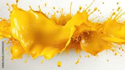 isolated yellow watercolor splash on white background 