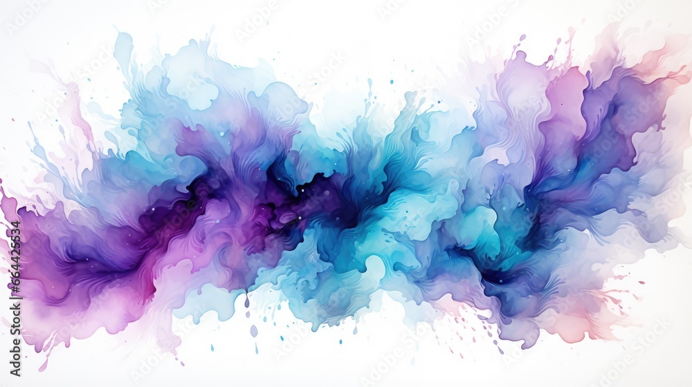 Fototapeta premium Isolated rainbow watercolor splash on white background 