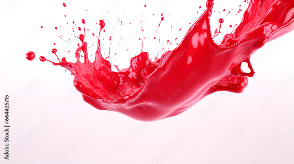 Red isolated ink splash on white background Red isolated ink splash on white background