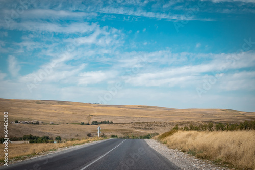 road in the morning  road with Mountain  Kazakhstan road and nature