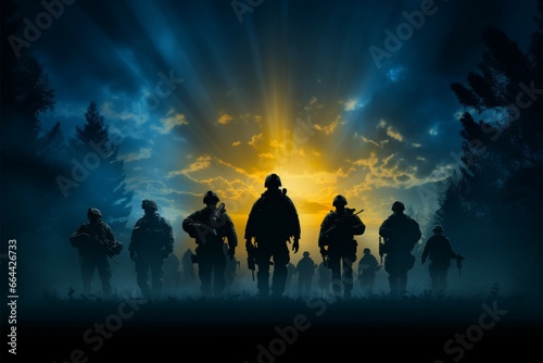 Guardians of the Night portrays the dedication of army soldier silhouettes