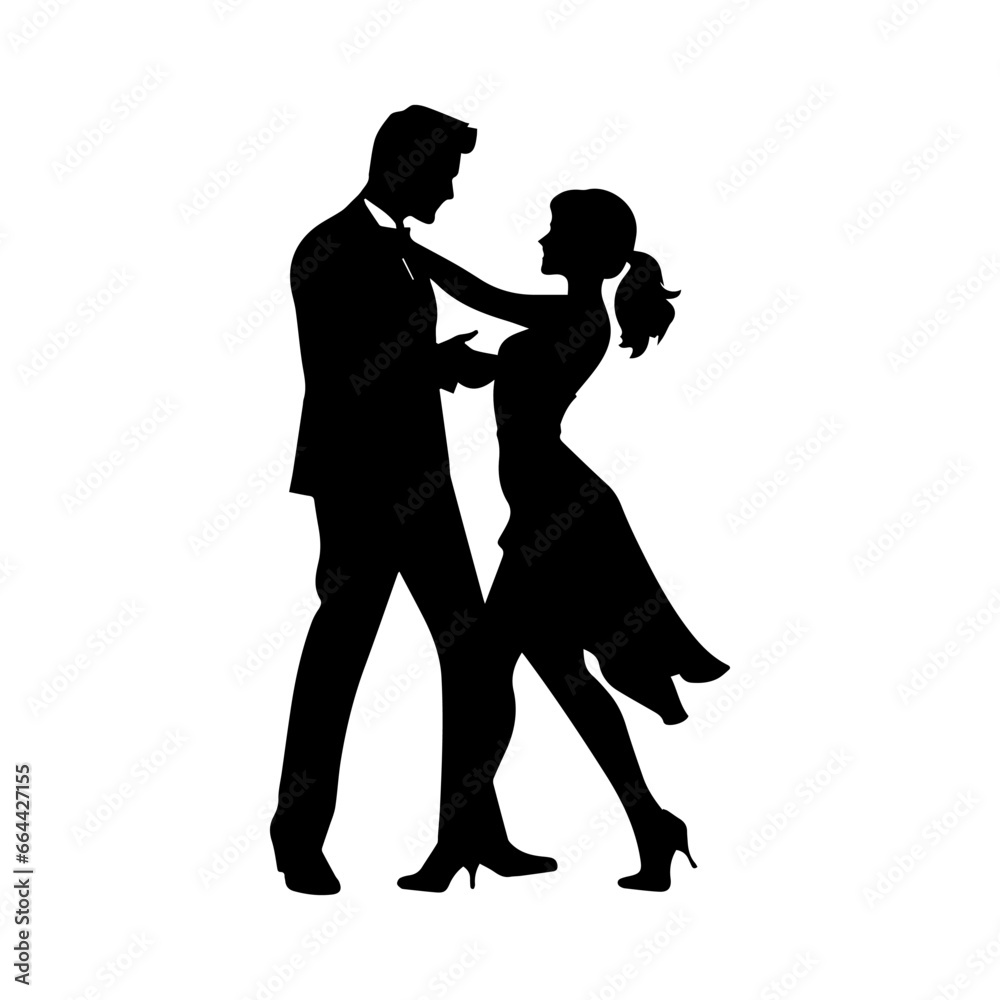 silhouette of a couple dancing