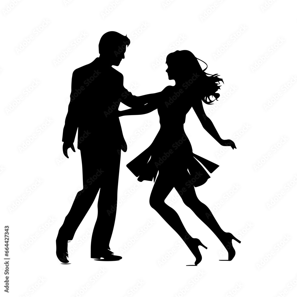 silhouette of a couple dancing