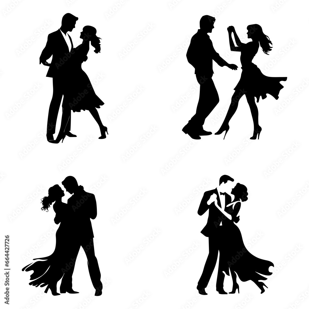 silhouettes of bride and groom