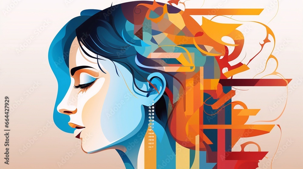 Mental Health Awareness Month. Vector web banner for social media, posters, cards, and flyers. Medical health care design. World Mental Health day is observed every year on October 10.