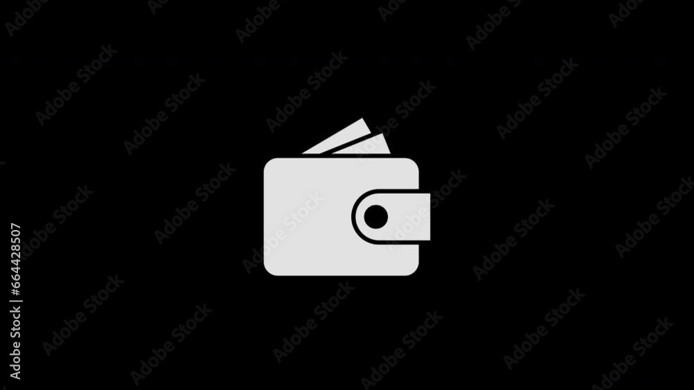 Wallet with dollars financial animation. .Cash symbol. Wallet icon. Money saving pocket. 4K motion animation. Wallet with dollars financial animation. .Cash symbol. Wallet icon. Money saving pocket. 4K motion animation.