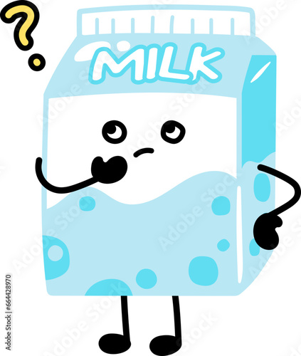 Kawaii milk confuse illustration
