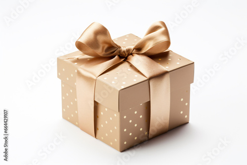 Christmas and New Year's Day , brown gift box white background