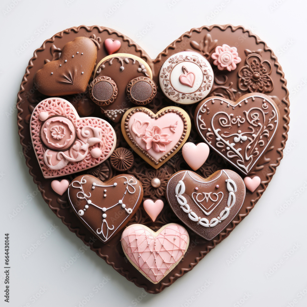 Cute heart shaped cookies for valentines day
