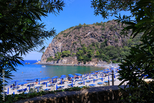 Fototapeta Naklejka Na Ścianę i Meble -  View of San Montano Beach situated in the municipality of Lacco Ameno in Ischia Island, Italy.