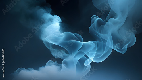 light blue smoke dark background mysterious magic surprise blurred magical abstract