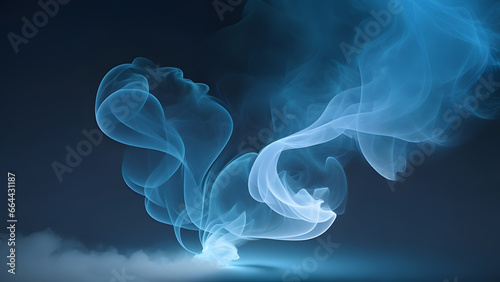 light blue smoke dark background mysterious magic surprise blurred magical abstract