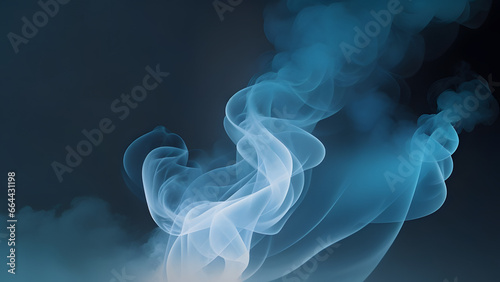 light blue smoke dark background mysterious magic surprise blurred magical abstract
