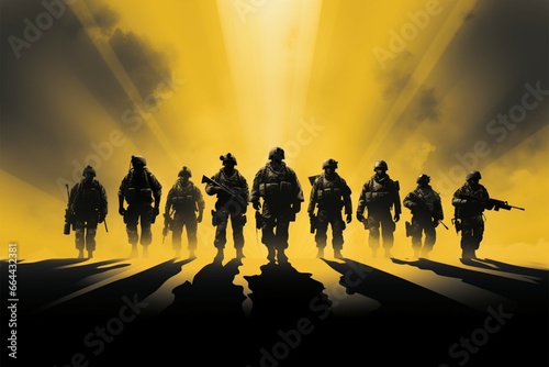 The dynamic Shadowed Heroes army soldier silhouettes in bold action © Muhammad Ishaq