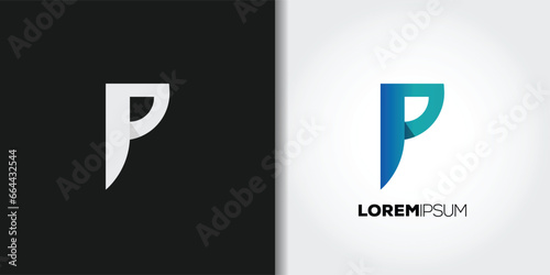 modern letter p logo