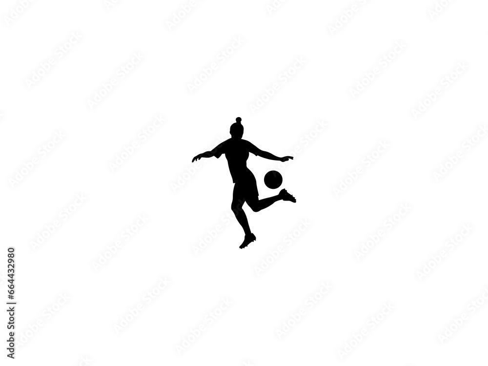 Girl Soccer Football Player Vector Silhouette