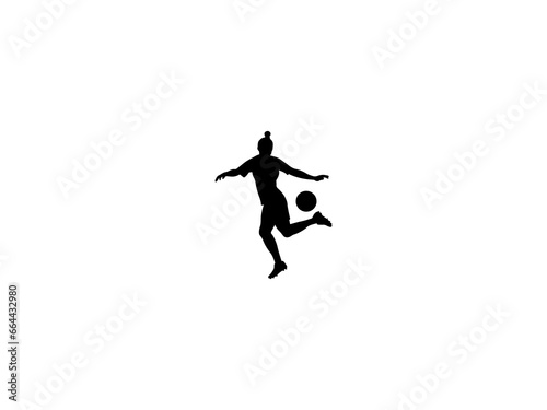 Girl Soccer Football Player Vector Silhouette