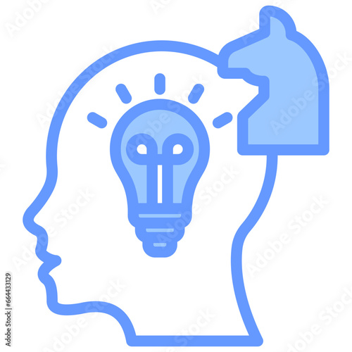 Strategic Thinking Blue Icon