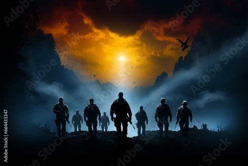 Warriors in the Dark Soldiers silhouettes tell a compelling tale