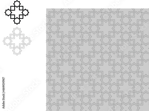 Geometrical Seamless Pattern| Arabesque| Vector Illustration