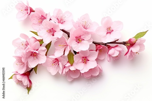 Sakura flowers isolated on white background.