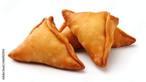 Tasty samosa isolated on white background.